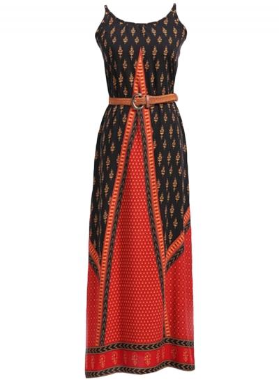 Oasap Women's Summer Beach Printed Maxi Dress With Spaghetti Strap