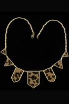 Oasap Leopard Print Horsehair Pendant Necklace