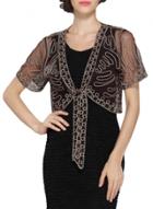Oasap Glamour Sheer Self Tie Front Shrug Cardigan