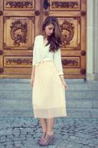 Oasap Elasticated Waistband Accordion Detail Longline Skirt