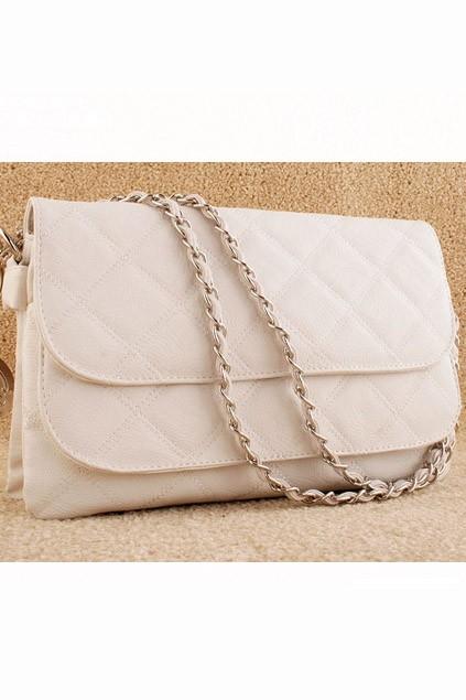 Oasap Chic Double-layered Flaps Check Shoulder Bag