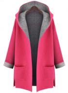 Oasap Long Sleeve Open Front Slit Hooded Coat