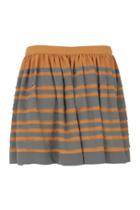 Oasap Contrast Color Striped Skirt