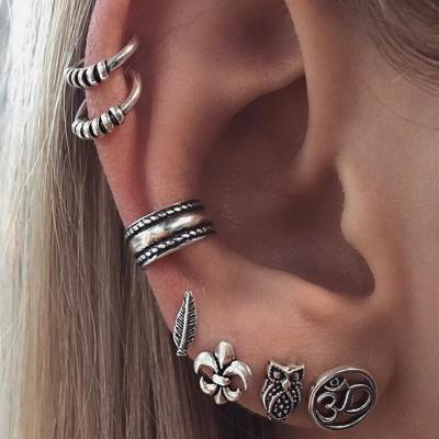 Oasap Fashion Punk Alloy Round Shape Casual Earrings