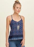 Oasap Vintage Spaghetti Strap V Neck National Wind Tank