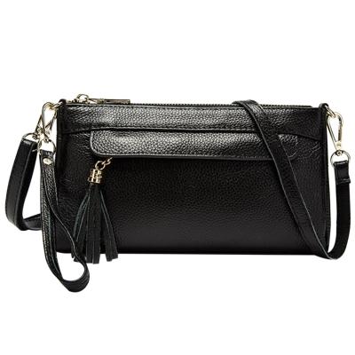 Oasap Genuine Leather Cross Shoulder Flap Bag