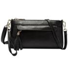 Oasap Genuine Leather Cross Shoulder Flap Bag