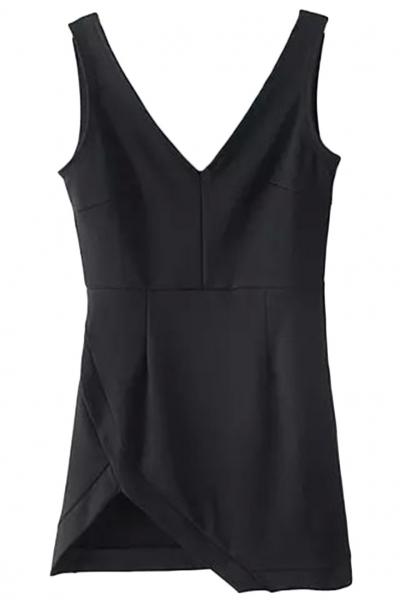 Oasap Amazing Solid Sleeveless Cutout Mini Dress