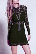 Oasap Hot Hollow Out Floral Lace Body-con Dress