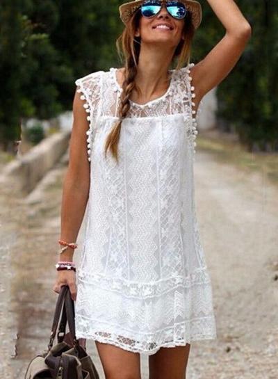 Oasap Fashion Sleeveless Lace Mini Dress