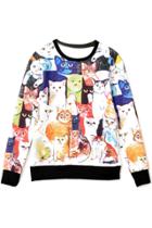 Oasap Cute Cat Family Pattern Sweatshirt