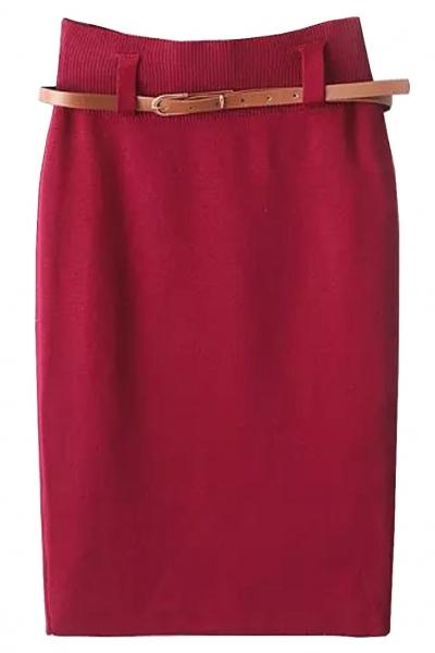 Oasap Stretch-knit Medi Pencil Skirt