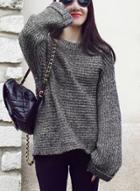 Oasap Loose Fit Knit Pullover Sweater
