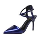Oasap Solid Color Buckle Strap High Heels Pumps