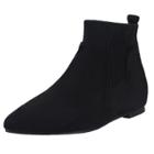 Oasap Pu Pointed Toe Flat Heels Slip-on Warm Boots
