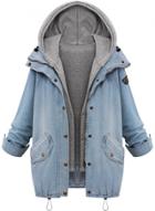 Oasap Women's Fashion 2 Piece Hooded Vest Denim Jacket Set