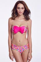 Oasap Highly Recommended Hot Pink Bowknot Bikini
