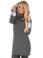 Oasap Long Sleeve Plaid Panel One Button Pullover Hoodie