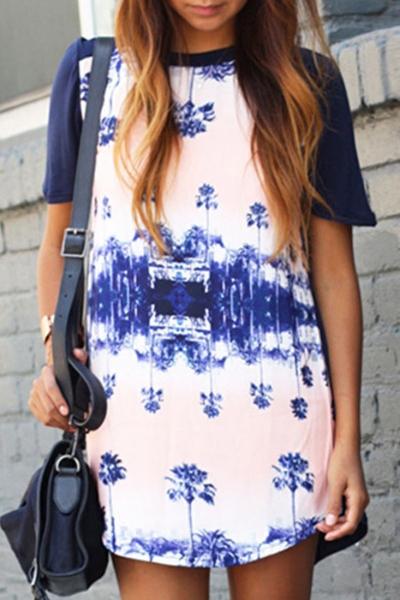 Oasap Tree Silhouette Mini Dress