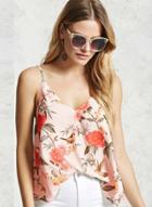 Oasap Spaghetti Strap V Neck Sleeveless Printed Top