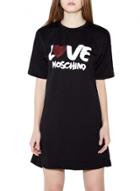 Oasap Women's Casual Round Neck Short Sleeve Letter Print T-shirt Dress