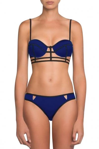 Oasap Blue Designer Balconette Corselet Bikini