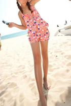 Oasap Lovely Polka Dot Halterneck Bikini With A Jumpsuits