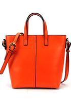 Oasap Elegant Centre Stitching Wholecolored Bucket Handbag
