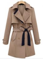 Oasap Classic Trench Coat With Belt