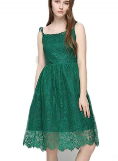 Oasap Cute Hollow Out Lace Slip Dress