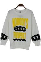 Oasap Punk Letters Print Sweatshirt