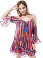 Oasap Lace-up Flounce Print Chiffon Dress