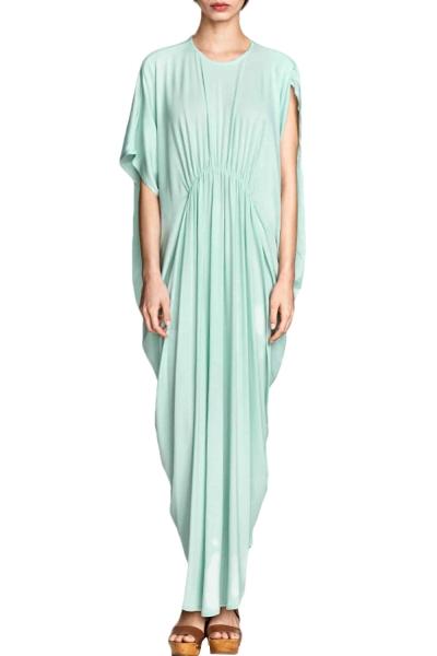 Oasap Women's Draped Batwing Sleeve Asymmetrical Maxi Party Dress