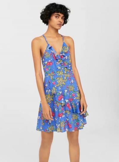 Oasap Floral Spaghetti Strap V Neck Dress