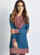 Oasap Comfort Long Sleeves Patchwork Dress