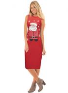 Oasap Sleeveless Christmas Santa Claus Bodycon Dress