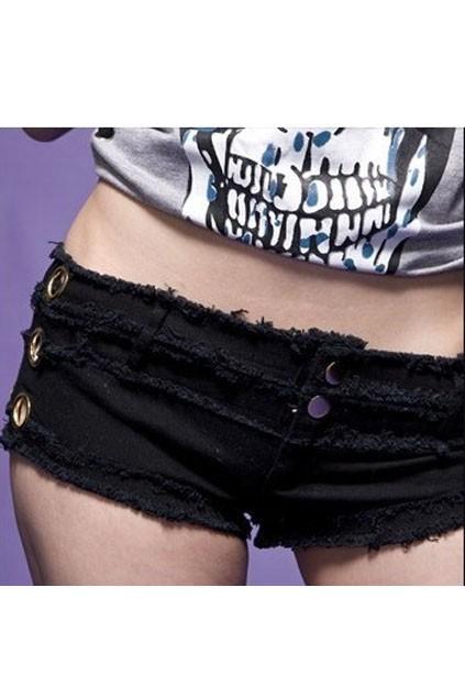 Oasap Sexy Raw Edge Hot Shorts With Cut Out Detail
