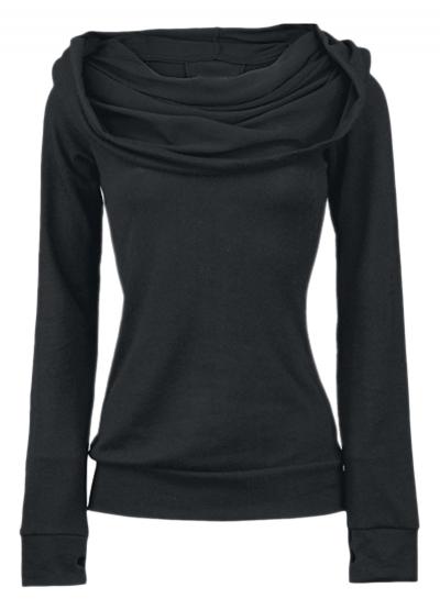 Oasap Women's Solid Color Lace Up Back Knit Hoodies
