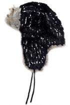 Oasap Fashion Sequined Faux-fur-lined Trapper Hat