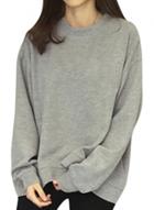 Oasap Women's Solid Color Pullover Batwing Sleeve Sweatshirt