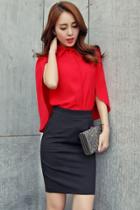 Oasap Sleeveless Mantled Top With Pegged Skirt Matching Sets