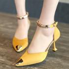 Oasap Office Pointed Toe Solid Color Stiletto Heels