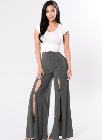 Oasap High Waist Hollow Out Wide Leg Pants