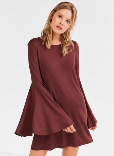 Oasap Women's Trumpet Sleeve Knit Long-sleeve Dress