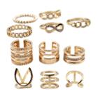 Oasap Stainless Steel Ring Set Of 11 Pieces
