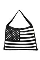 Oasap Chic Black Oversized Stars And Stripes Printing Canvas Shoulder Bag