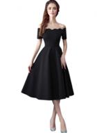 Oasap Women's Vintage Scalloped Off Shoulder A-line Dress