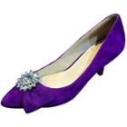 Oasap Pointed Slip-on High Stiletto Rhinestone Bow Pumps