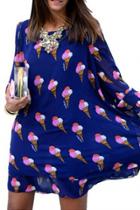Oasap Cute Icecream Printed Mini Dress
