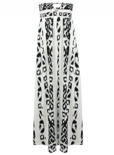 Oasap Women's Fashion Summer Boho Print Maxi Bandeau Dress